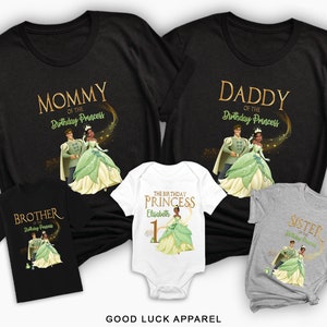 Princess Tiana Birthday Family Shirt The Princess and the frog Birthday Shirt Girl Princess Tiana outfit Tiana princess Disney Family Shirts