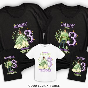 Princess Tiana Shirts Princess Tiana Birthday Family Shirt The Princess and the frog Birthday Shirt Girl Tiana princess Disney Family Shirts