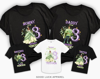 Princess Tiana Shirts Princess Tiana Birthday Family Shirt The Princess and the frog Birthday Shirt Girl Tiana princess Disney Family Shirts