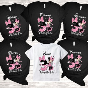 Disney Family Birthday Shirts, Minnie Mouse Shirt, Mouse Birthday Shirt, Family Birthday Shirts, Custom Shirts, Birthday Girl Shirt