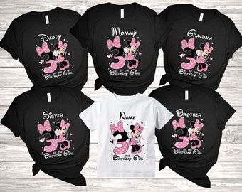 2026 Disney Family Birthday Shirts, Minnie Mouse Shirt, Mouse Birthday Shirt, Family Birthday Shirts, Custom Shirts, Birthday Girl Shirt