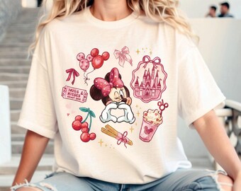 Watercolor Minnie Mouse Shirt | Magic Kingdom Trip Tee | Vintage Park Shirt | Girls Birthday Disney Vacation Tee
