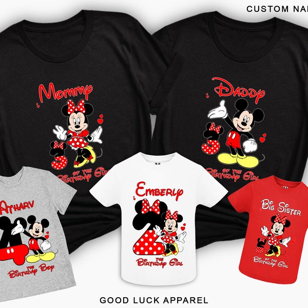 Disney Family Birthday Shirts Mickey Mouse Shirt Mickey Mouse Minnie Mouse Birthday Shirt Family Birthday Shirts Custom Shirt Matching Bday