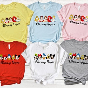 Disney Birthday Squad Custom Shirts, Disney Characters Birthday Squad Shirts, Birthday Boy, Matching Birthday squad family shirts