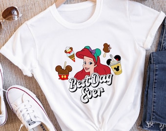 Princess Ariel Shirt, Ariel Shirt, Girls Trip Shirts, Disney Snacks Shirt, Disney The Little Mermaid Princess Shirt, Best Day Ever Tees