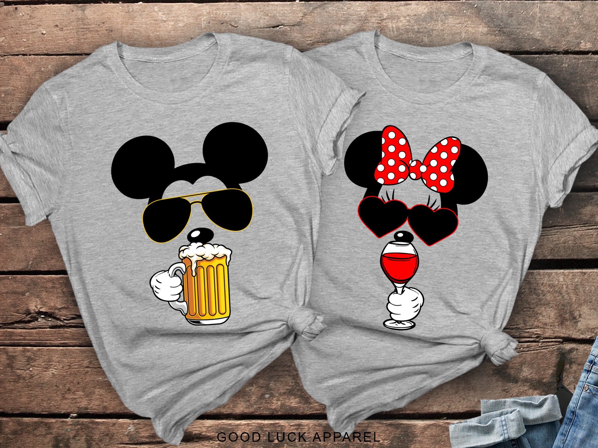 Mickey and Minnie Drinking around Shirts, Drinking around the world Epcot shirts