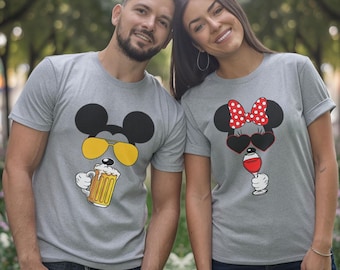 Mickey and Minnie Drink Around The World Shirt, Drinking Team Shirt, Drinking Around World Tee, Mickey and Minnie Epcot Shirt