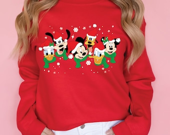 Mickey And Friend Christmas Sweatshirt, Disney Christmas Sweatshirt, Disneyland Christmas Hoodie, Disney Family Christmas Trip Sweatshirt