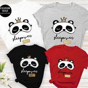 Panda Sleepover Squad Shirt Family Slumber Party Shirts For Girl Sleepover Squad Pajamas Slumber Party Squad Shirts Matching Slumber Tee
