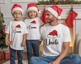 Personalized Santa Hat Christmas Shirt, Custom Family Holiday Tee