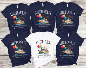 Custom Birthday Cruise Shirt, Personalized Family Birthday Trip Tee, Matching Birthday Squad Crew, Nautical Party Vacation Shirt