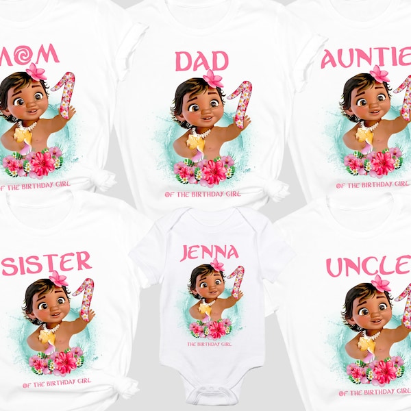 Moana 1st Birthday Shirt Baby Moana Family Shirts Girl Baby Moana Birthday Shirt Outfit Baby Moana Shirt For Adult 2nd Party Onesie Bday Top