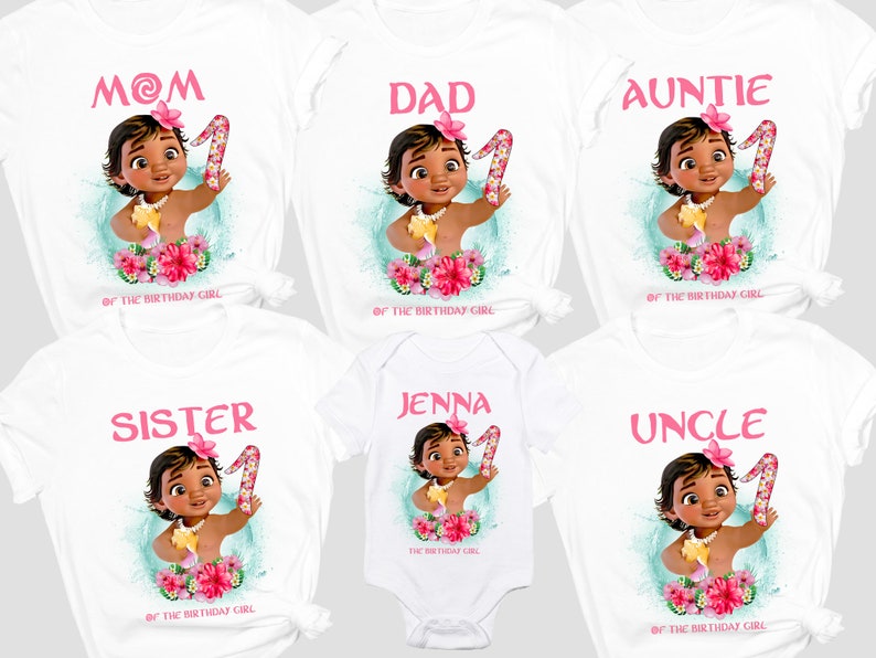 moana birthday shirts for family
