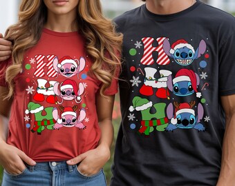 Stitch and Angel Christmas Shirt