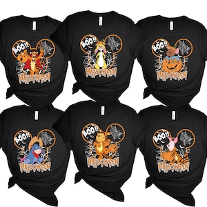 Disney Winnie the Pooh Halloween Shirt, Winnie The Pooh Halloween Characters Shirt, Eeyore, Piglet, Roo, Tiger, Rabbit Halloween Disneyland
