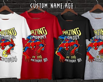 Spiderman birthday shirt Spiderman shirt Spiderman birthday party Toddler, boy FAMILY Spiderman shirts PERSONALIZE spiderman shirt Avengers