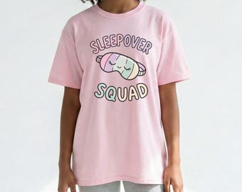 Sleepover Squad T-shirt, Sleepover Shirt, Slumber Party Shirts, Sleepover Girls Shirt, Sleepover Pajama Shirt, Girls Party Shirt