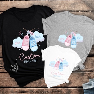 Pink Blue Gender Reveal shirt, Team Boy Shirts, Team Girl Shirts, Reveal Party Shirts, Pink or Blue We Love You,Pregnancy Announcement Shirt