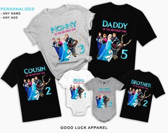 Frozen Birthday Shirts Girl Frozen Family Shirts Frozen Family Birthday T-Shirts Frozen Disney Frozen Birthday Girl Shirt Elsa birthday tee