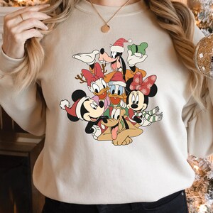 Vintage Mickey And Friend Christmas Sweatshirt,Disney Family Christmas Sweatshirt,Disney Ears Christmas Shirt,Disney Christmas Sweatshirt