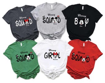 2026 Disney Birthday Squad Shirts, Mickey Mouse Squad Shirt, Mouse Minnie Birthday Shirt, Family Birthday Shirts, Custom Name birthday Tee