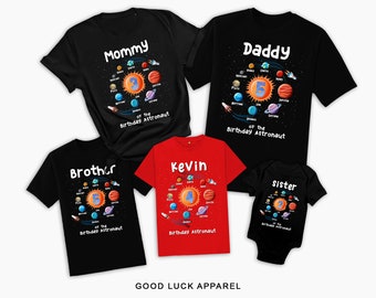 Birthday Boy Astronaut Shirt Solar system Family Space Birthday Shirts Astronaut Shirt Party Space Shirts Planet Mom Dad Space Birthday Boy