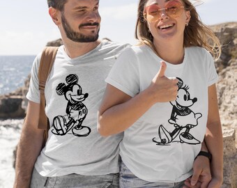 Mickey and Minnie sketch t-shirt, Mickey Sketch, Minnie Sketch, Vintage Mickey Minnie, Disney Family Vacation, Disneyworld trip shirts
