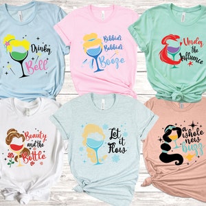 Princess Wine Glass shirt, Disney Drinking Shirts, Drinking Princess Shirt, Epcot Princess top, Drinkerbell Tank Top, Drinking Team Shirts