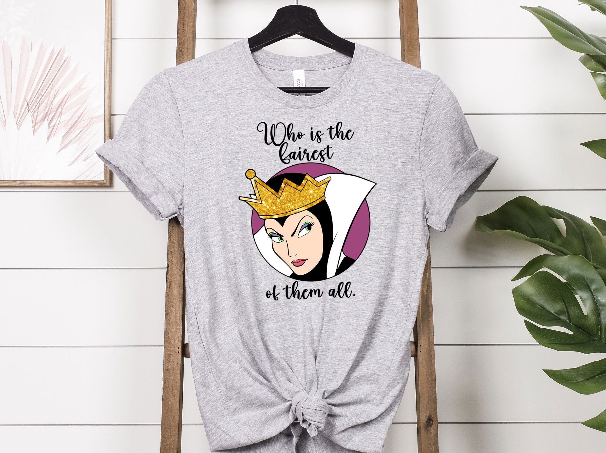 Disney Villains Evil Queen Face T-Shirt - Black Cotton Tee