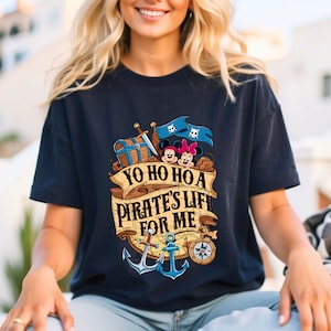 Disneyland Pirate shirt, Pirates of the Caribbean Characters Mickey and Minnie , Adventure land shirt, Cruise pirate tee, Yo ho ho tees