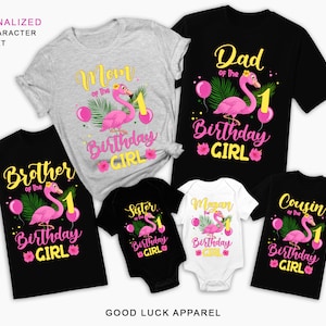 Flamingo Birthday Girl Shirt Matching Flamingo Family Birthday Shirt Flamingo Birthday Toddler Shirt Matching Family Outfit Personalized Tee