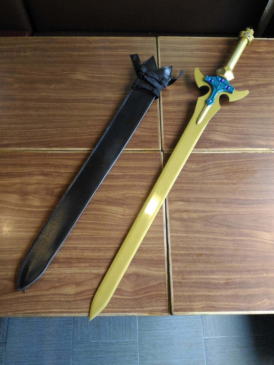 SAO Kirito Excalibur Spada Lama d�Oro cosplay metallo arma Etsy