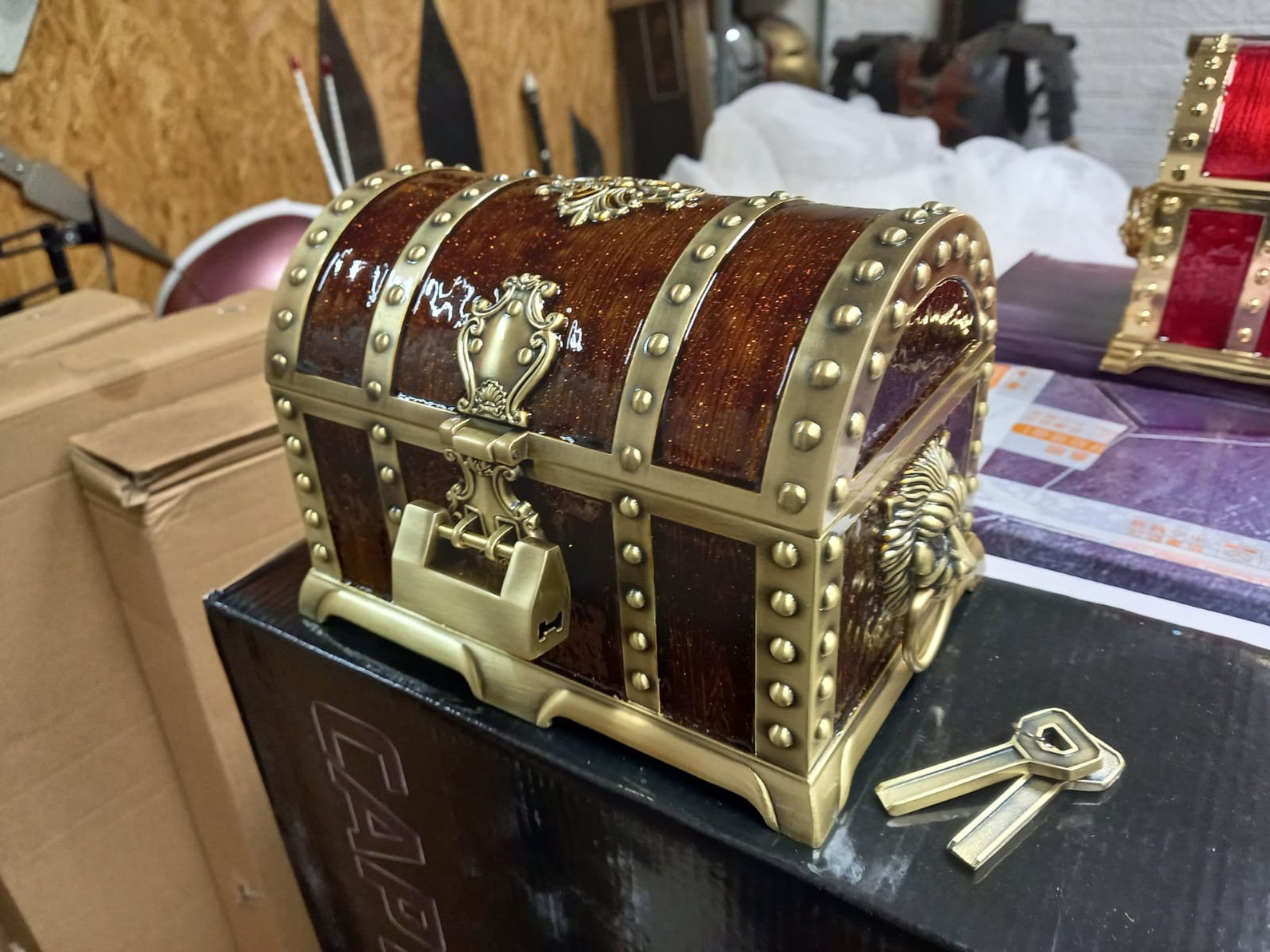 Large Metal Treasure Box RPG Chest Decoration Item Etsy