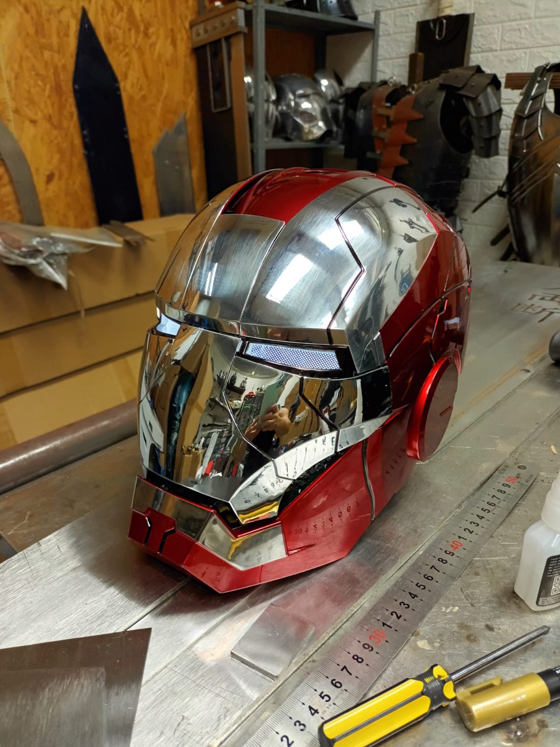Iron Man Mark 5 Mk5 Helmet Mask LED Cosplay Metal Prop Etsy