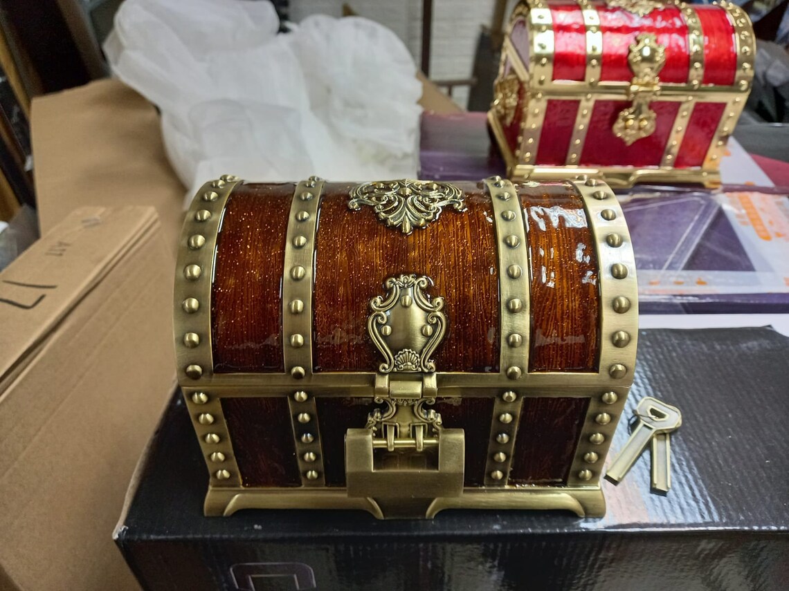 Large Metal Treasure Box RPG Chest Decoration Item Etsy