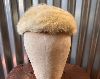REAL Authentic 1950&#39;s White Mink Hat