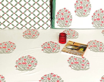 Elegant Hand Block Print Bedsheet with 2 Pillow Covers, Premium Soft Cotton, Bedroom Décor