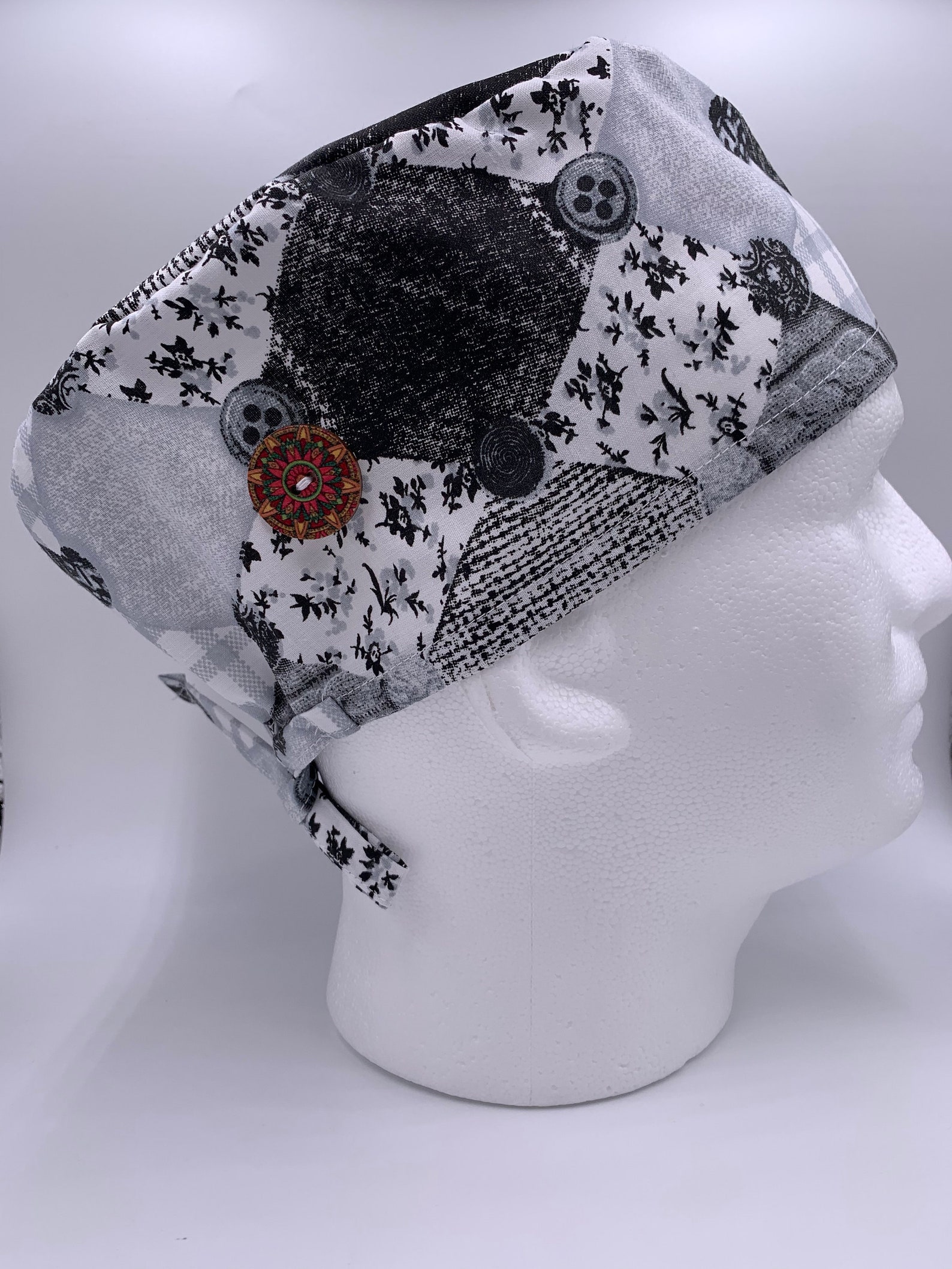 Homemade surgical caps with buttons and elastic/ Reusable and Etsy