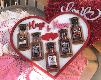 Valentine Heart Shooter SVG: Alcohol Bottle Holder Laser Cut File