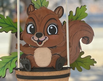 Swinging Squirrel Wind Spinner Laser Cut File (SVG)