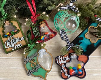 Christmas Ornament Stocking Tag Bundle: Snowglobe Candy SVG (Digital Download)