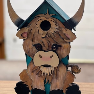 Cute Highland cow birdhouse SVG digital download design only no product You make it!