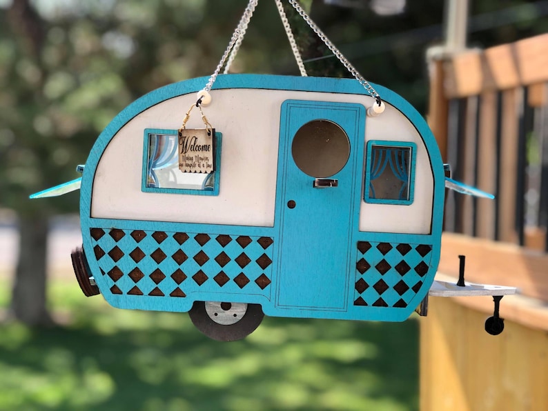 Vintage Camper peekaboo spy birdhouse SVG and DXF digital Design only No physical product image 2