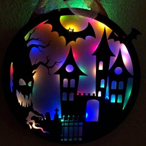 Light up Halloween door hanger digital download design  SVG