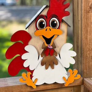 Sassy Chicken birdhouse SVG digital download design