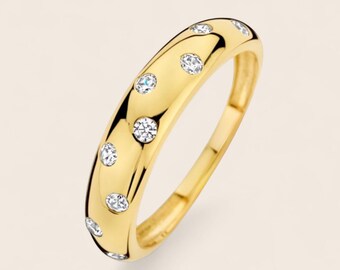 Gourmette En Or Jaune 14 Carats Avec Diamants - Occasion Parfait état, Chaîne élégante