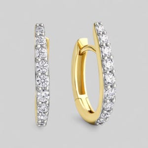 333 gold hoop earrings 13 x 16 mm partially matte with 18 zirconia trendy huggie earrings