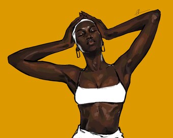 Black Woman Art, Fashion Art, Wall Print
