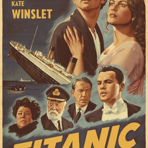 Affiche de film Titanic, affiche minimaliste, toile d'art imprimée A1 A2 A3 A4 A5 A6, décor de maison, tableau d'art mural, livraison gratuite