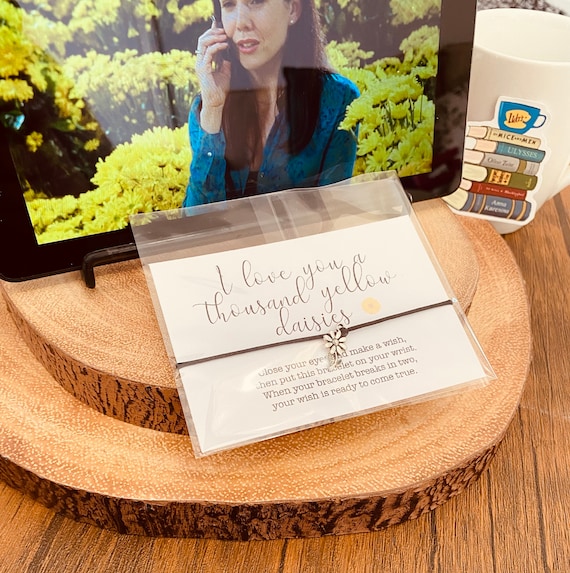 Gilmore Girls Inspired Wish Bracelet - Yellow Daisy Charm